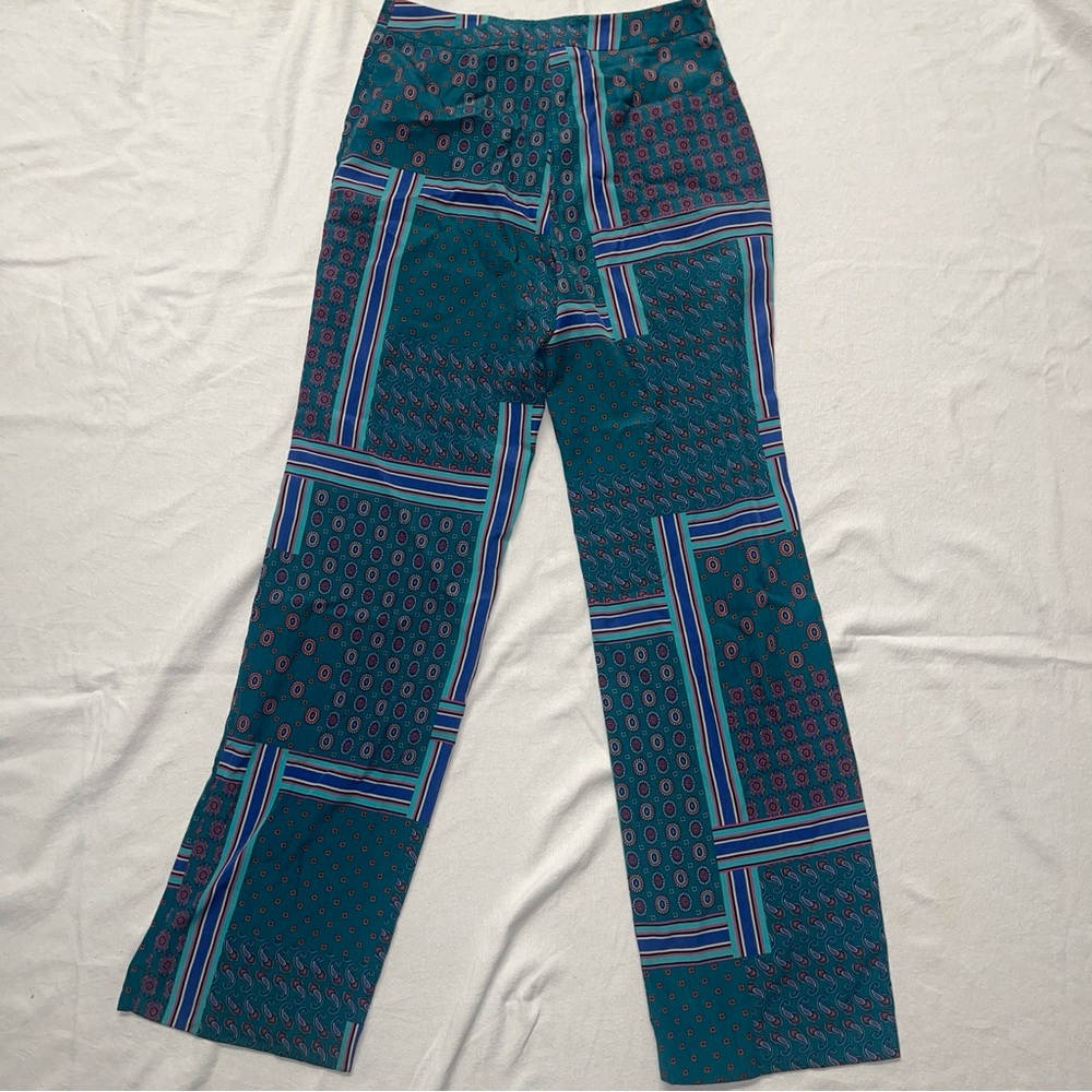 ASOS Patchwork Print High Waisted Retro Pants US 2 - Picture 6 of 9